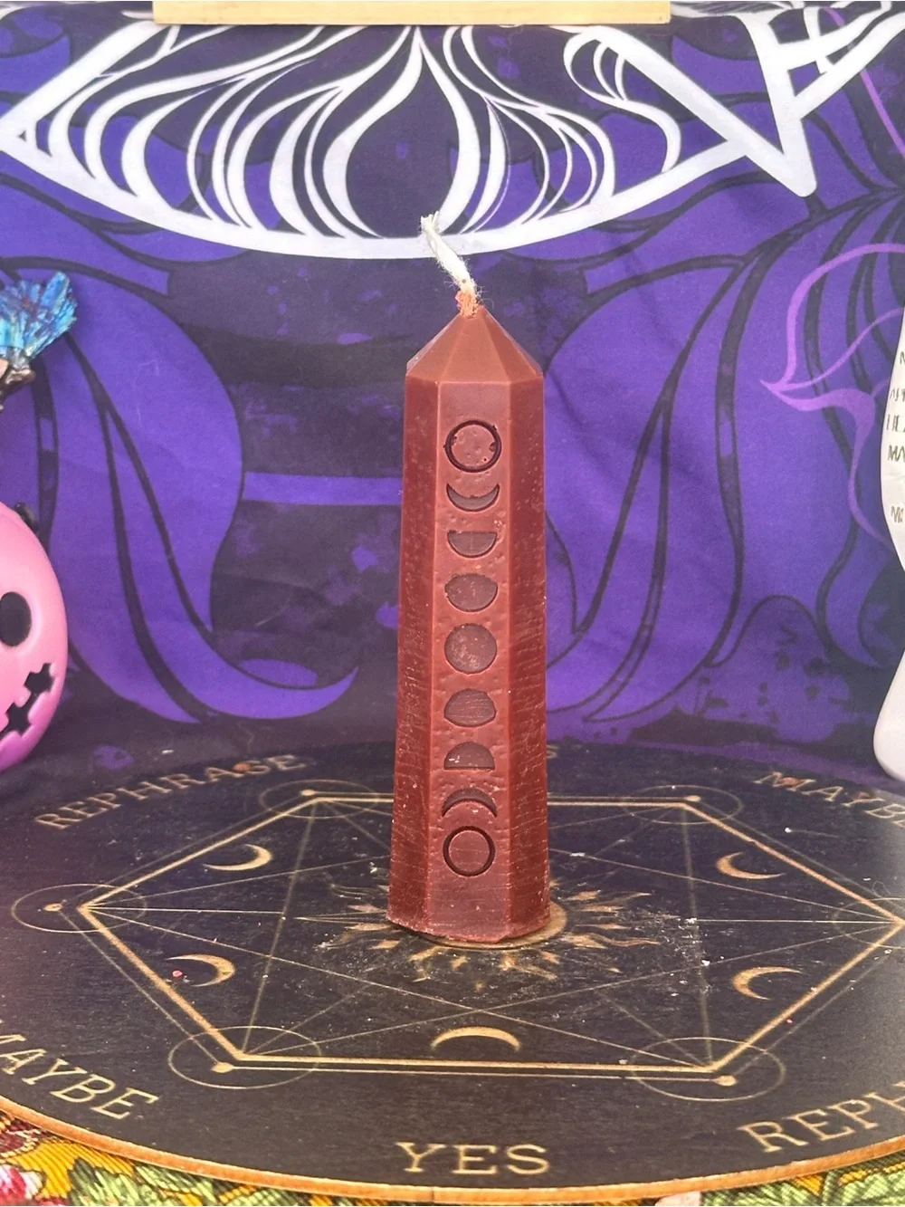 Brown Moon Phase Candle
